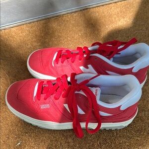 Vibrant Red and White Sneakers